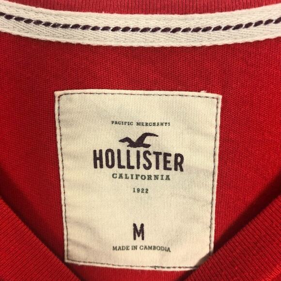 Hollister Embroidered Red Women's Tee Size M - Picture 2 of 10